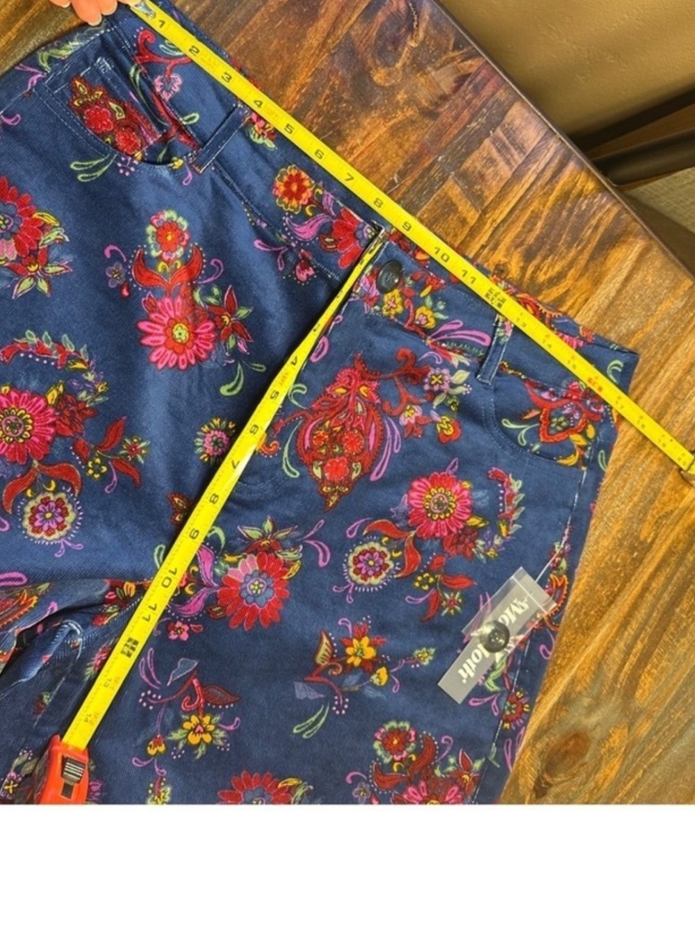 Modcloth Blue Floral Wide-Leg High-Rise Pants - Picture 5 of 6